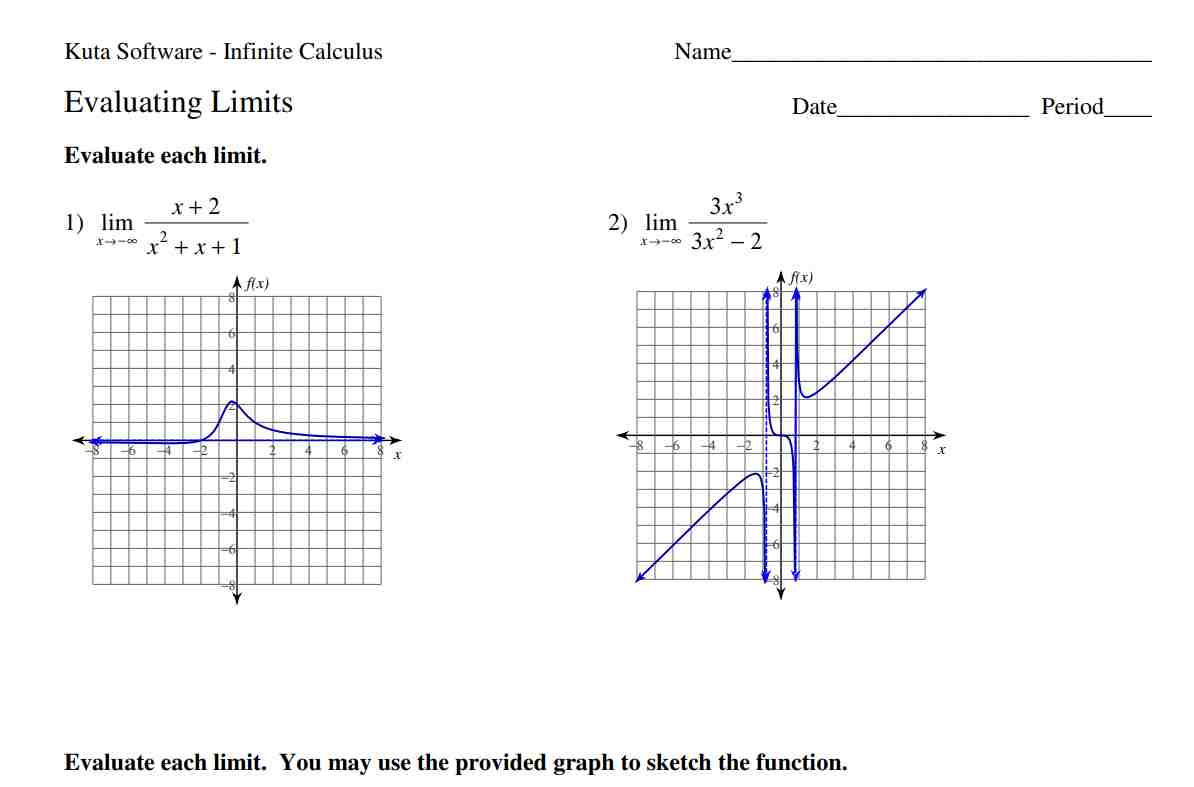 kuta software infinite calculus evaluating limits worksheet answers